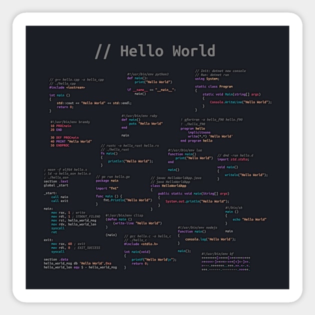 Hello World Sticker by astrellonart